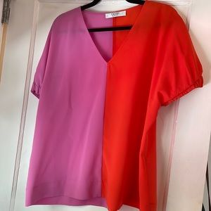 Crosby by Mollie Burch Top- red and pink color blocking